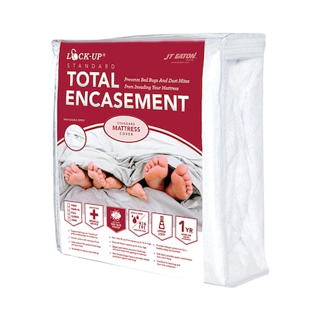 Jt Eaton JT Eaton Lock-Up Full White Stretch-Knit Polyester Mattress Encasement Cover 83FULENC